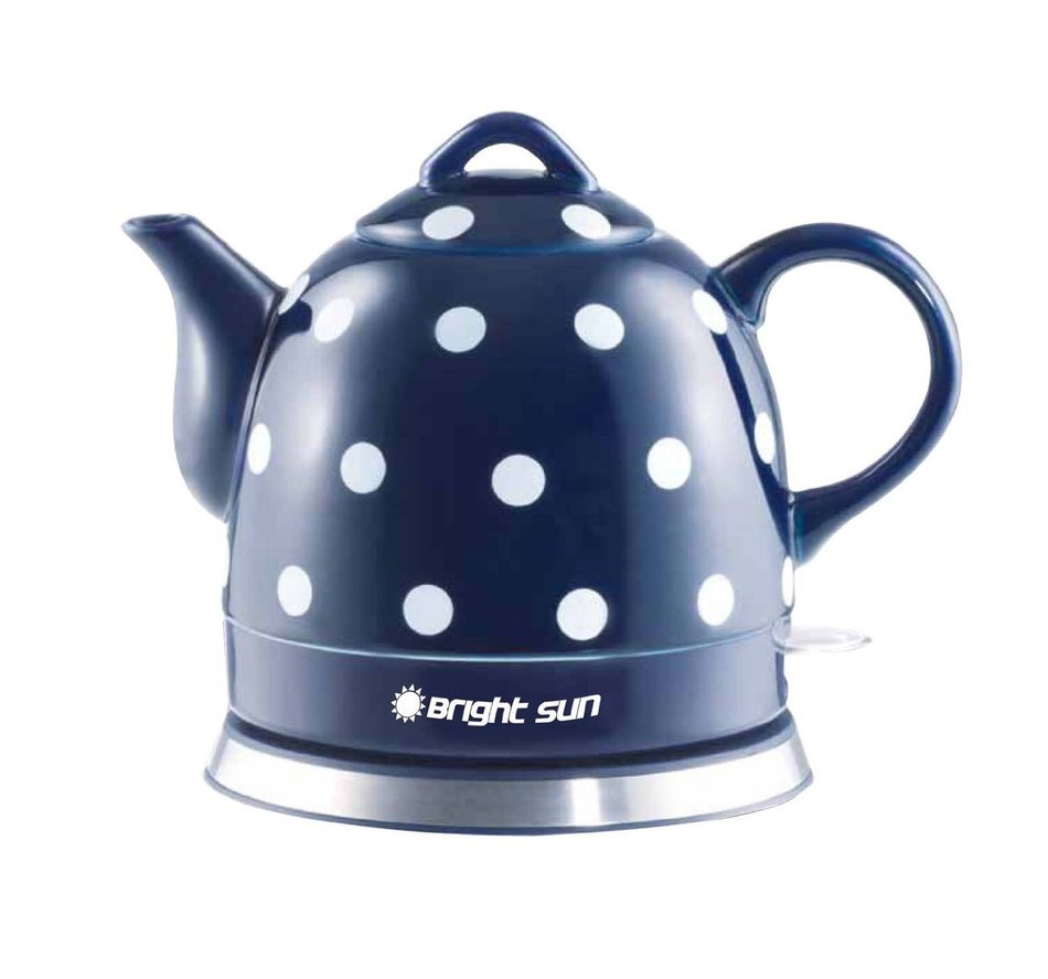 Fixture Displays Ceramic Electric Kettle with Polka Dots Blue White 13582 13582 N2