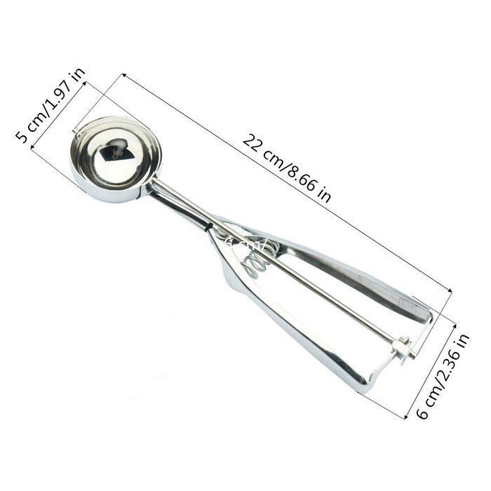 BBolive Stainless Steel Ice Cream Scoop with Trigger Release & Medium Cookie Dough Scoops & Melon Balls Spoon... N8