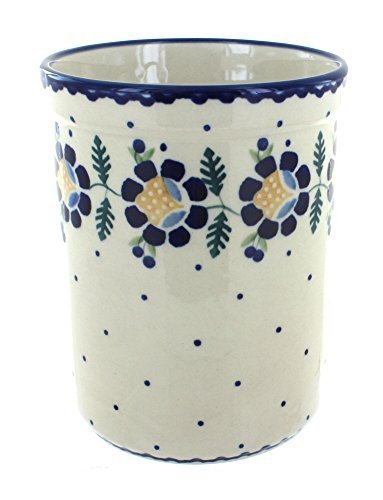 Polish Pottery Sunflower Utensil Jar