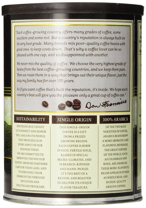 Don Francisco Decaf 100% Colombian Coffee, 12 Ounce Can N2