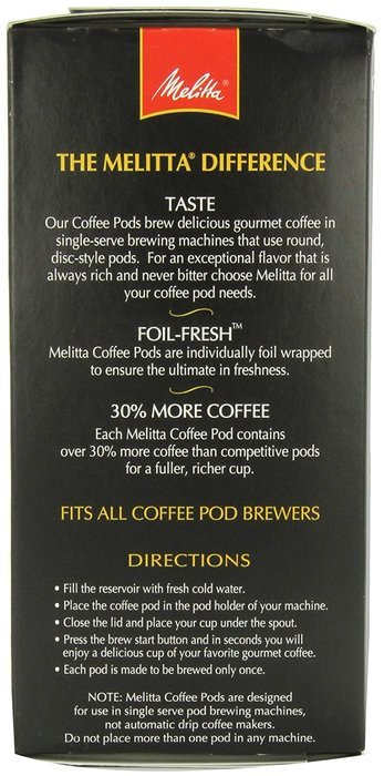 Melitta Coffee Pods, Buzzworthy, Dark Roast, 18-Count (Pack of 4) N6