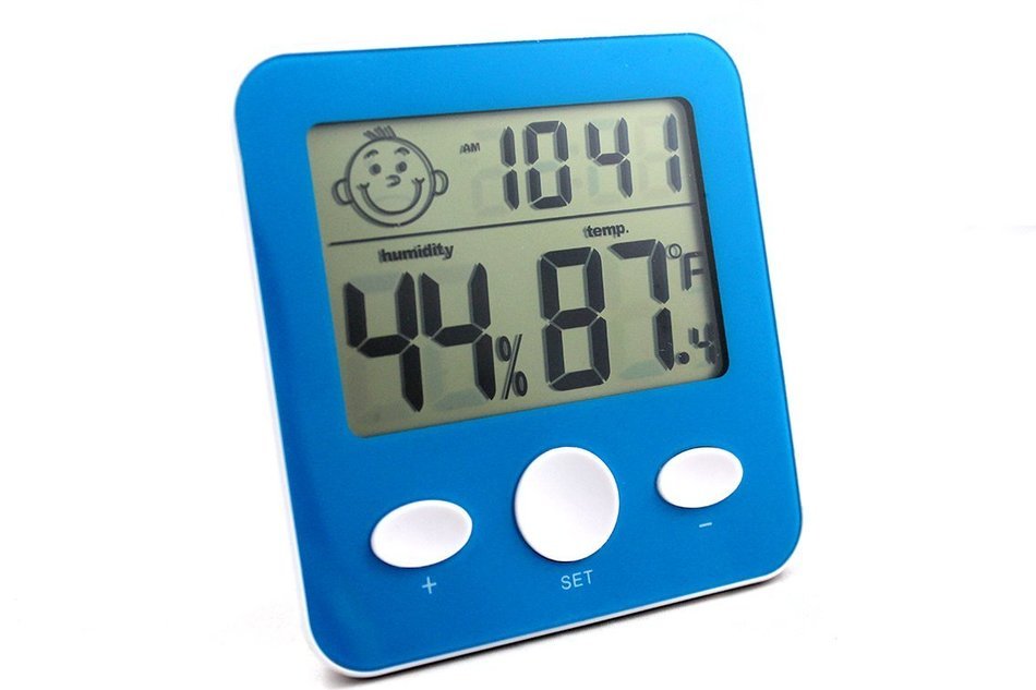 Winston Zachs Digital Hygrometer Thermometer Clock (Blue)