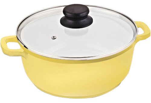 Vinaroz 9.5-Inch Cast Aluminum Casserole, Yellow Die