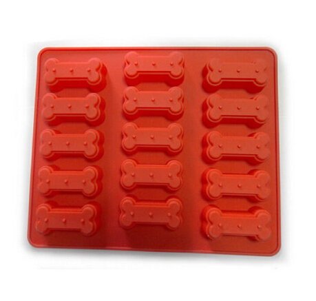 HSE 15-cavity Dog Bone Pet Cake Mold Mould Soap Mold Silicone Mold Flexible Mold 1pc