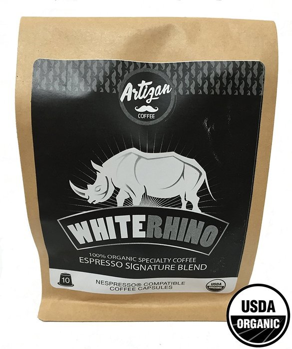 100% USDA Certified Organic Coffee - Nespresso Compatible Capsules - White Rhino Espresso Signature Blend (10... N2