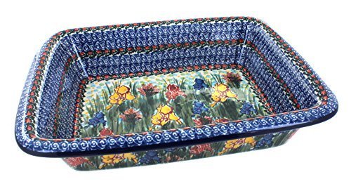 Polish Pottery Gladiolus Medium Rectangular Baker