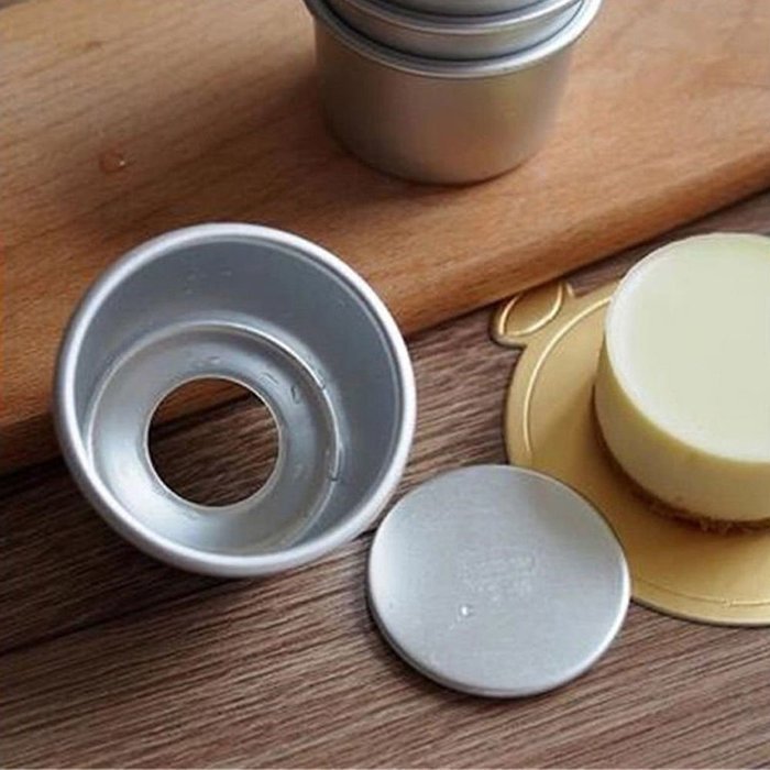 Lariy 5Pcs DIY Aluminum Alloy Non-stick Round Cake Baking Mould Pan Bakeware Tool N2
