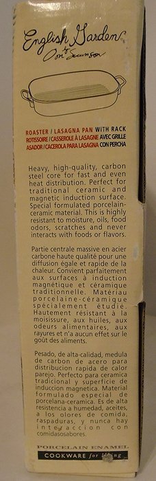 Porcelain Enamel and Steel Roaster or Lasagna Pan with English Garden Design N2