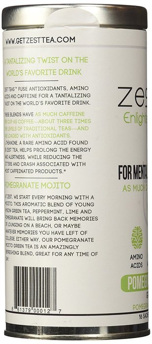 Energy Tea - High Caffeine Mojito Green Tea - 140 Mg Of Caffeine Per Bag (16 Tea Sachets) N3