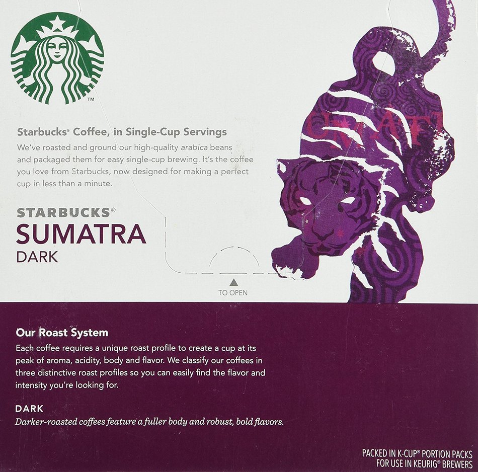 Starbucks Sumatra Dark Roast Coffee Keurig K-Cups, 16 Count