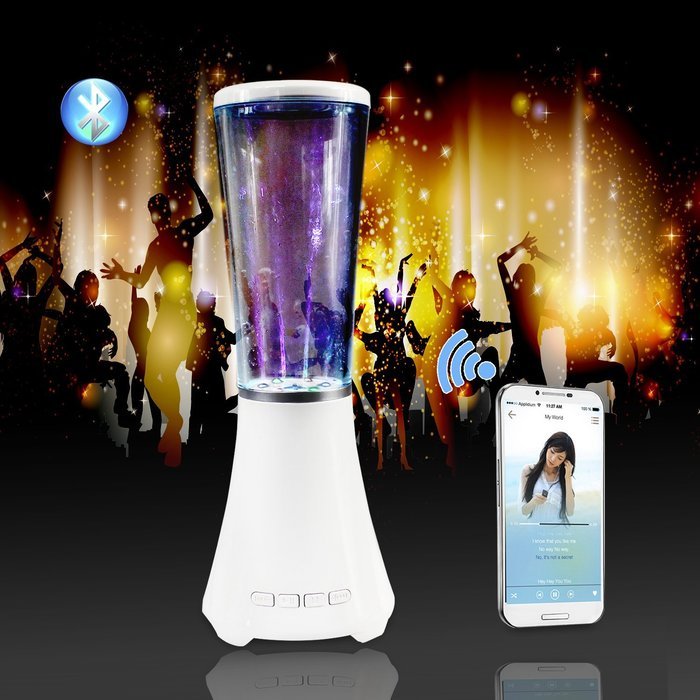 abcGoodefg&reg; Dancing Water Speakers Bluetooth Light Show Music Fountain Speaker with Subwoofer White N6