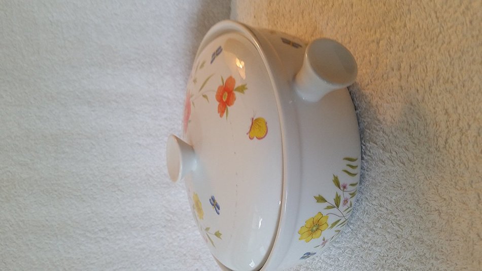 Vintage "Country Flowers" By Andrea Casserole Dish #9227