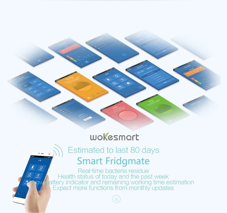 Wokesmart Refrigerator Deodorizer, Ionizer Air Purifier, Fridge Ionic Food Freshener Preserver, Waterproof Ozone... N4