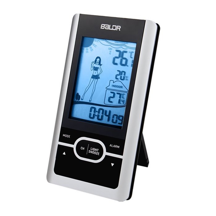 BALDR Dress Indicate Thermometer with In/Out Temperature Outdoor Humidity Time and Alarm Function Remote Sensor... N2