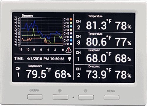Ambient Weather WS-3000-X5 Wireless Thermo-Hygrometer with Logging, Graphing, Alarming, Radio Controlled Clock... N5