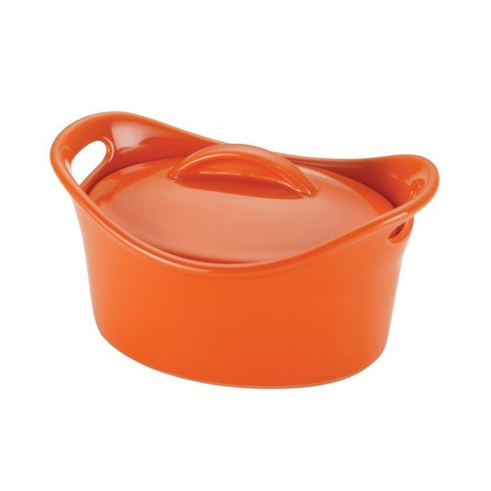 NEW Rachael Ray Stoneware 18-Ounce Mini Oval Casserole, Orange