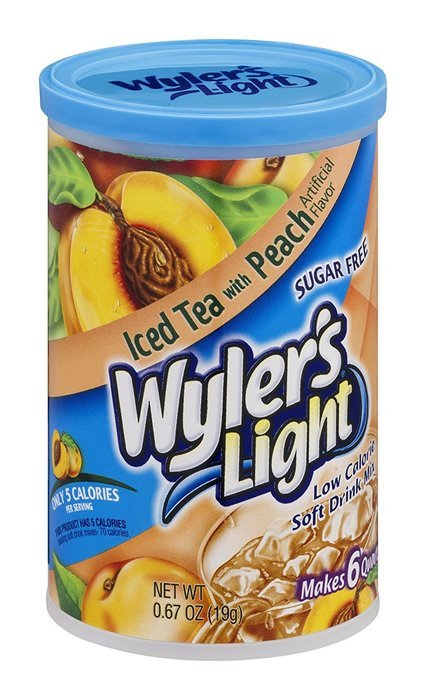 Wyler's Light Sugar Free Low Calorie Soft Drink Iced Tea with Peach 3 PACKETS (Pack of 6)