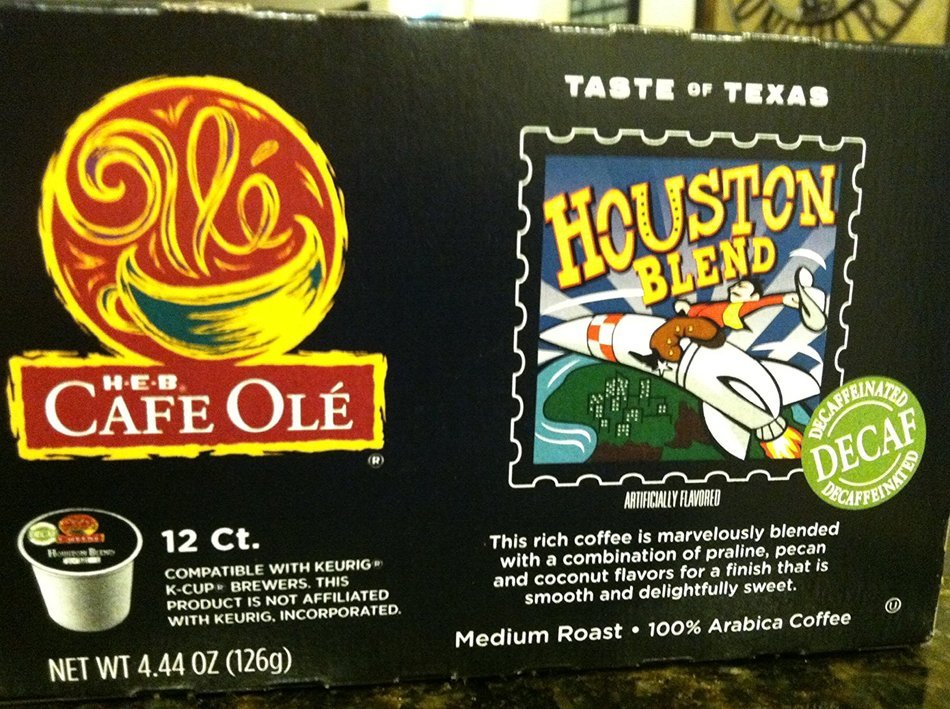 H.E.B. Taste of Texas-Houston Blend (DECAF) 12 Count (single brew) N2