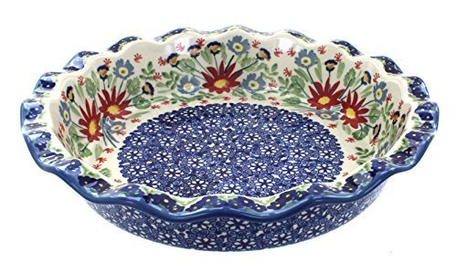 Polish Pottery Jungle Bouquet Pie Dish