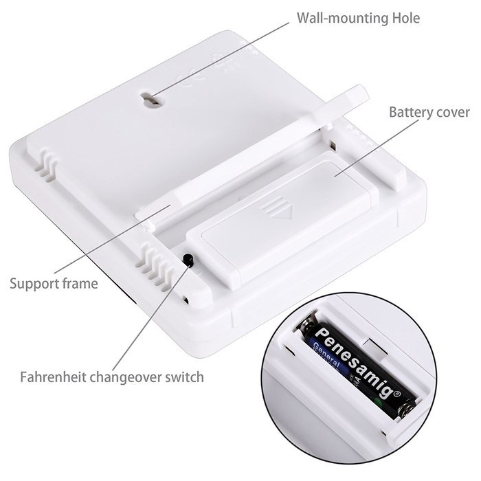 Homdox Digital Thermo Hygrometer Humidity Monitor Mini White N7