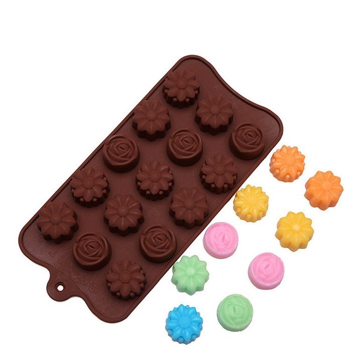 Yunko Various Flower Ice Cube Silicone Mold Chocolate Candy Mold Fondant Cake Decorating Mold N5
