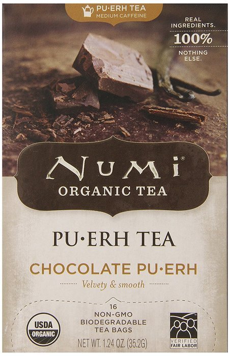 Numi Chocolate Pu-Erh Tea, 16 Count (Pack of 6) N5