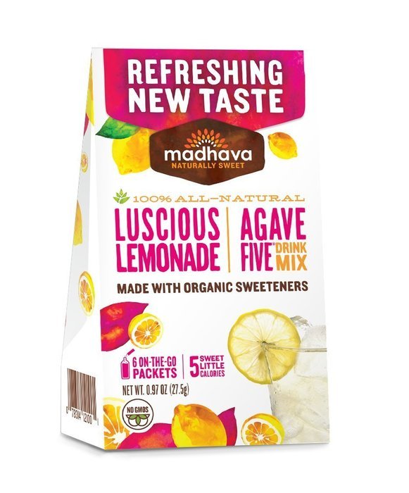Madhava Gluten Free AgaveFive Iced Tea Drink Mix, Lemonade, (Pack of 6)