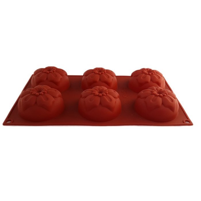 Fanhesheng 6 Cavities Silicone Baking Mold Cake Pan Handmade Biscuit Mold Flower Molds Color Random N4