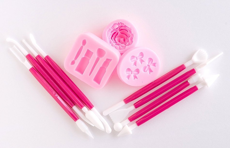 Cake Decorating Supplies and Tools Bundle-3D Rose Flower Silicone Cake Mold, Silicone Cake Makeup Decoration Mold... N4
