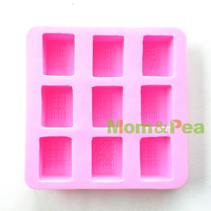 Mom&pea 0611 Mahjong Suo Shaped Silicone Mould for Fondant Cake Sugar Paste Cake Decoration 3d Cake Toppers Mold...