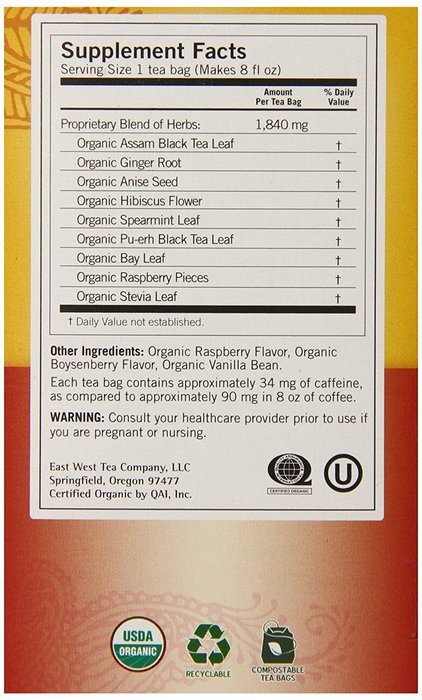 Yogi Tea Raspberry Ginger Digestive Vitality, 16 Count (Pack of 6) N2