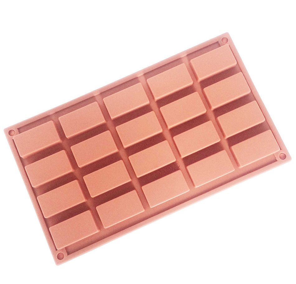 Funshowcase 20 Cavities Rectangular Muffin Cake Pan Soap Chocolate Bar Silicone Mold