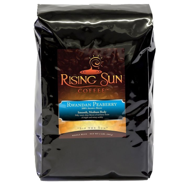 Rising-Sun Rwanda Peaberry, Roasted Coffee Bean - 1 Pound N2