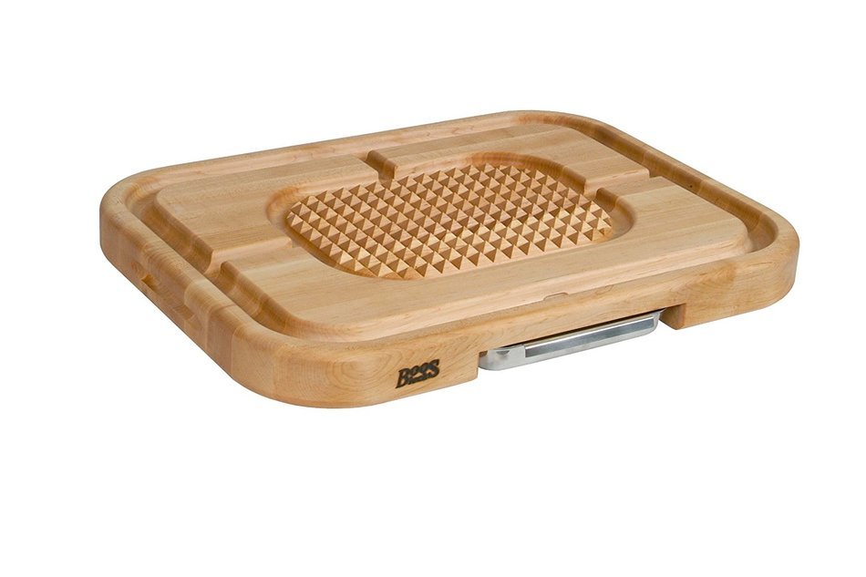 John Boos Carving Collection Pyramid Design Reversible Maple Cutting Board with Juice Groove and Pan, 24" x 18... N2