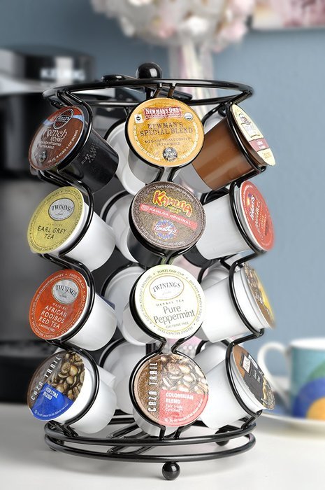 K-cup Coffee Pod Storage spinning Carousel Holder - 24 ct, Black N4