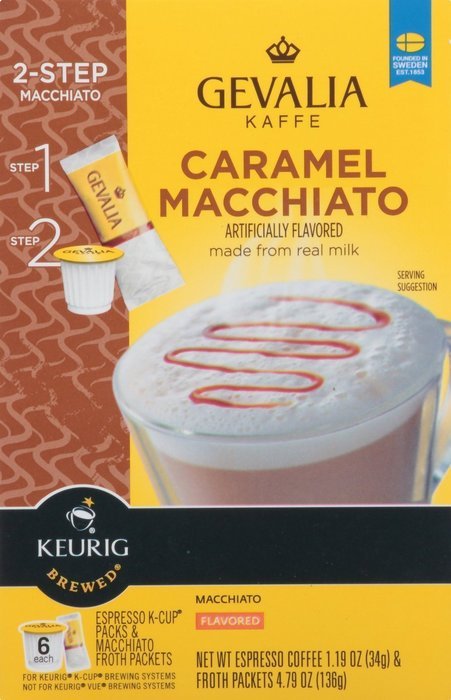 Gevalia, 2-Step K-Cup & Froth Packets, 6 Count, 1.41oz Box (Pack of 3) (Vanilla Latte) N3