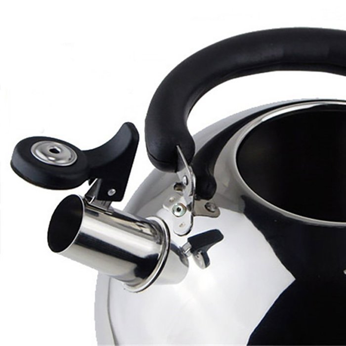 OCATO Safe Whistling Coffee and Tea Kettle Stainless Steel 2.4-Quart Silver Durable N3