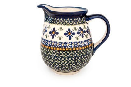 Polish Pottery Mosaic Flower Small Pitcher