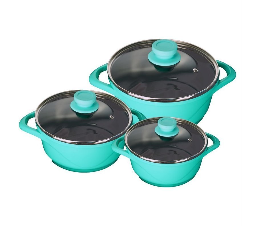 Wonderchef Ceramide Casserole Set, Set of 6, Aqua Marine N2