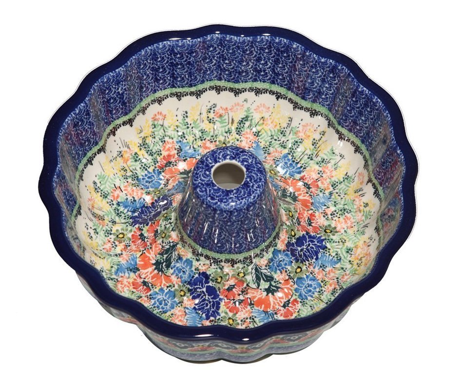 New Polish Pottery UNIKAT BUNDT PAN Boleslawiec CA Pattern U4080 Euro Stoneware