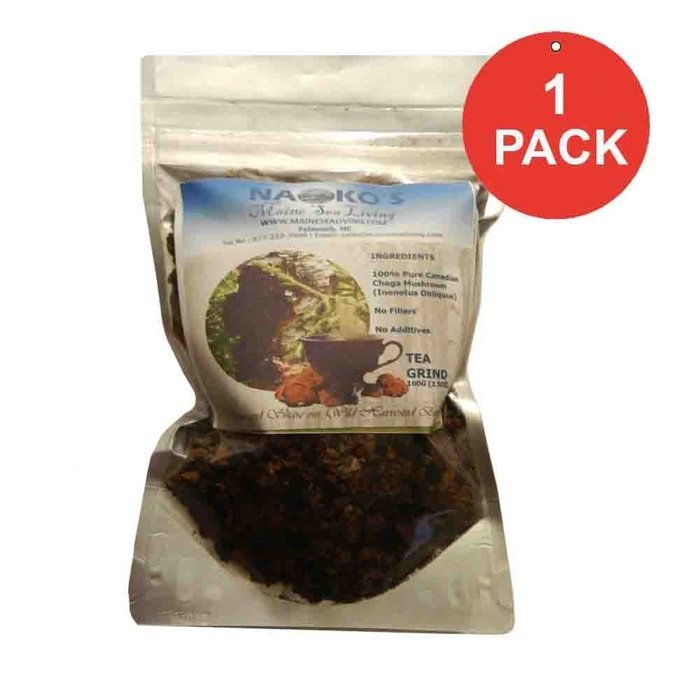 Chaga Tea Grind 3.5oz bag from the Birch forests of New Brunswick, Canada, Chaga Mushrooms