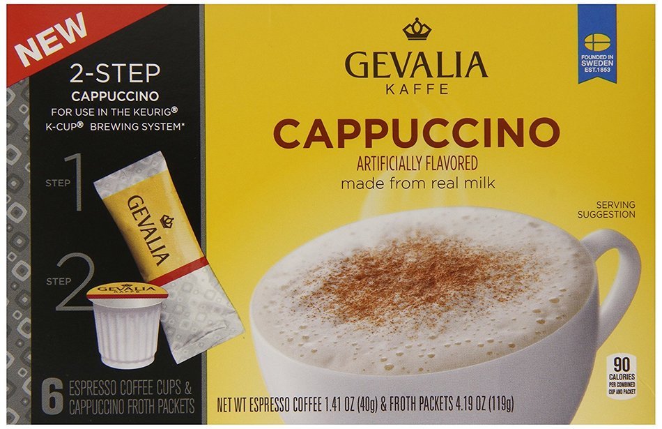 Gevalia, 2-Step K-Cup & Froth Packets, 6 Count, 1.41oz Box (Pack of 3) (Vanilla Latte) N4