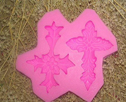 Design 266 2pcs Retro Cross Silicone 3D Fondant Cake Mold ,Cake Decoration Tool,Food Grade Material