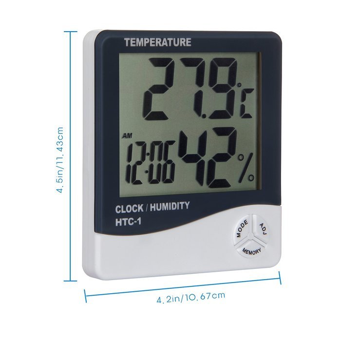 Toch Digital LCD Display Thermometer and Hygrometer with Clock, Calendar and Alarm Features N3