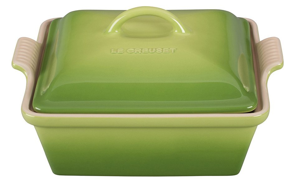 Le Creuset Heritage Stoneware 2-1/2-Quart Covered Square Casserole, Cerise (Cherry Red) N2