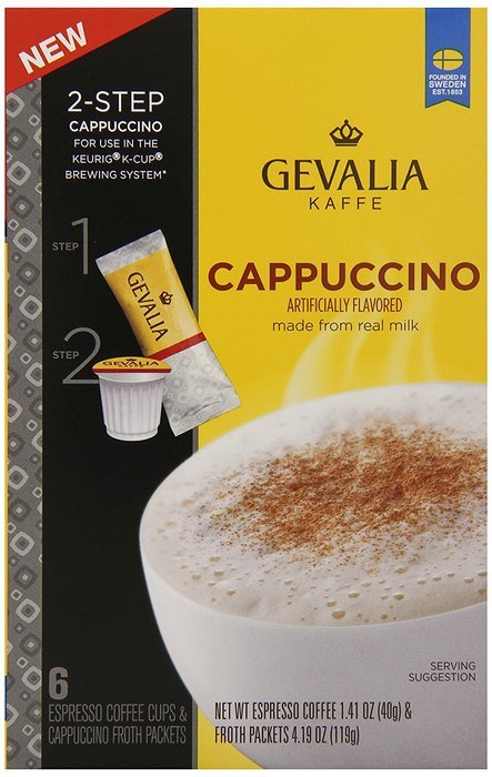 Gevalia, 2-Step K-Cup & Froth Packets, 6 Count, 1.41oz Box (Pack of 3) (Vanilla Latte) N6