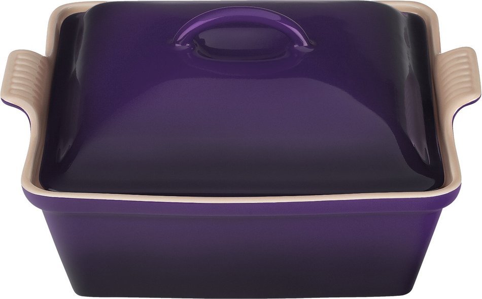 Le Creuset Heritage Stoneware 2-1/2-Quart Covered Square Casserole, Cerise (Cherry Red) N5