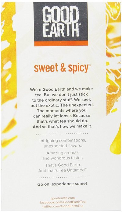 Good Earth Sweet & Spicy Herbal & Black Tea, 18 Count Tea Bags (Pack of 6) N5