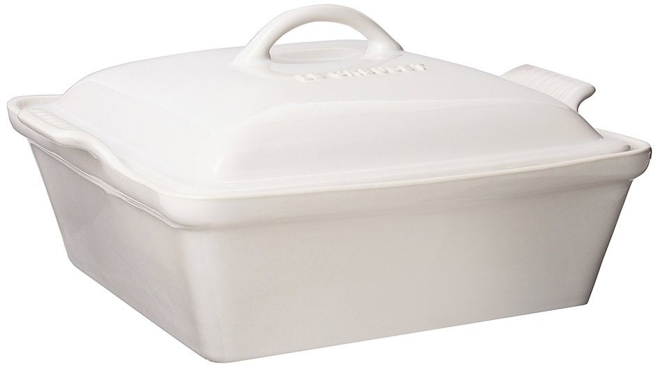 Le Creuset Heritage Stoneware 2-1/2-Quart Covered Square Casserole, Cerise (Cherry Red) N6