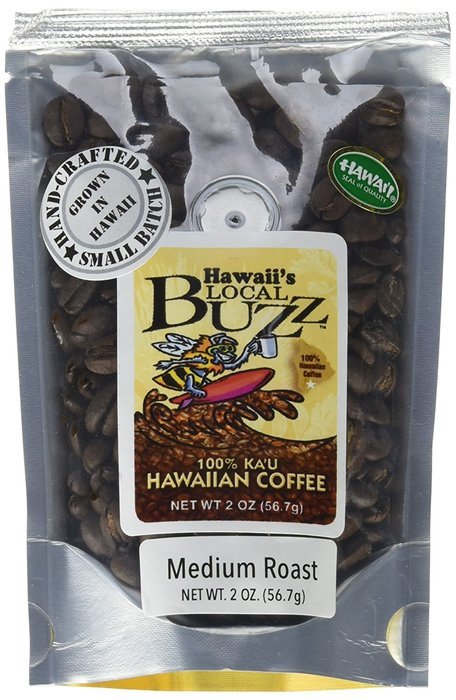 Hawaii's Local Buzz Whole Bean Coffee, Medium Roast, 2 Ounce N3